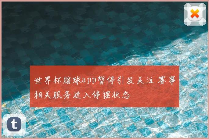 世界杯赌球app暂停引发关注 赛事相关服务进入停摆状态